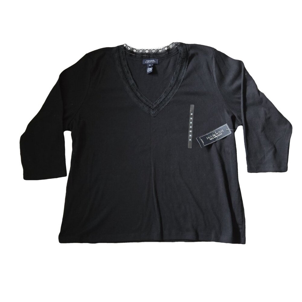 NWT JONES NEW YORK Cotton Long Sleeve V Neck 3X